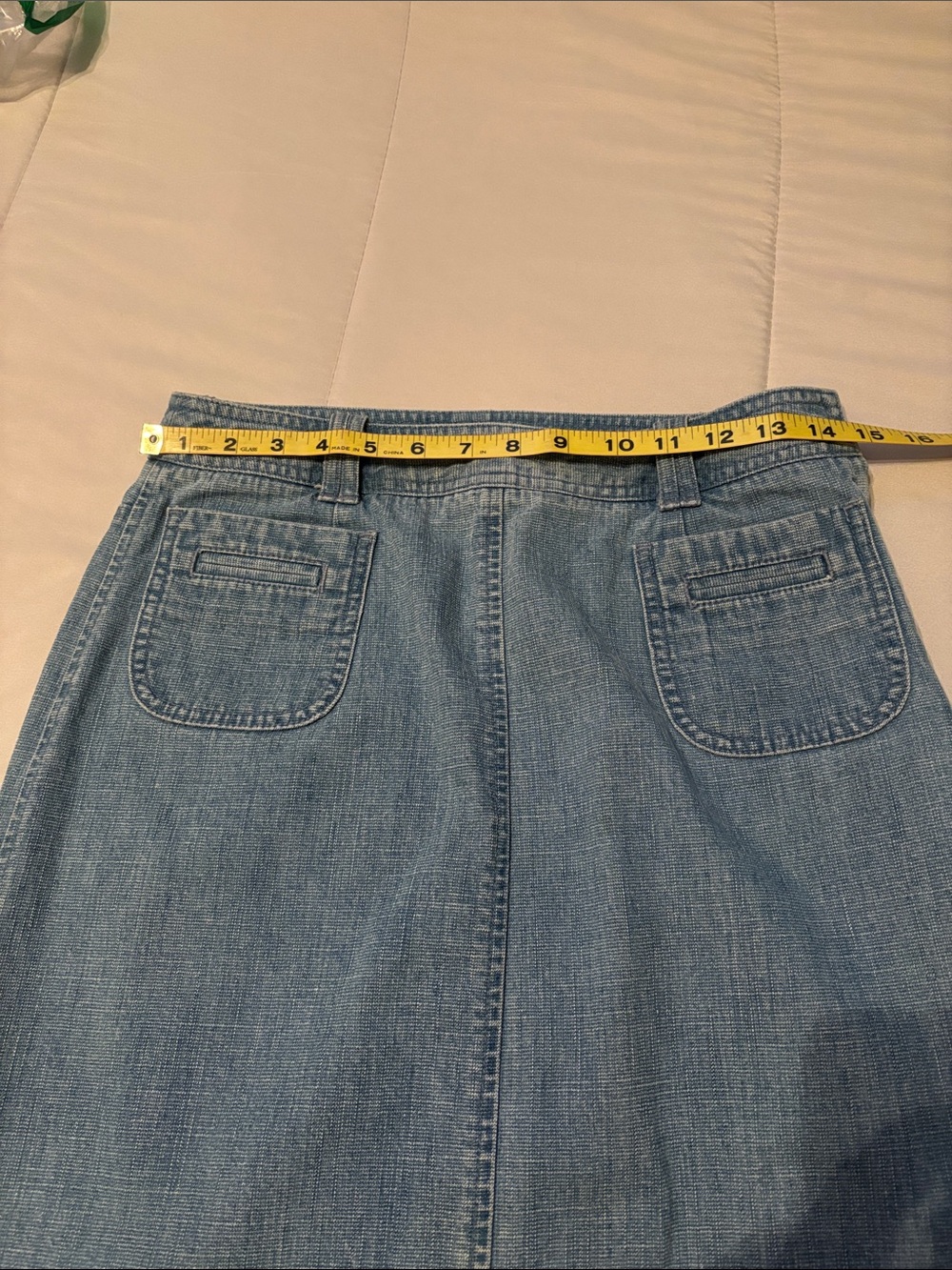 Talbots Light Blue Denim Midi Skirt with Front Patch Pockets size 6 - Picture 5 of 5